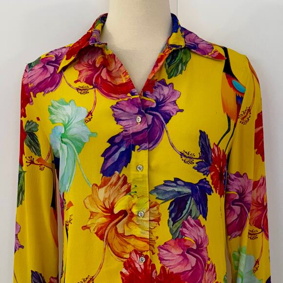 Robert Graham x Pixar The Ellie Tropical-Print Long Sleeve Button Down Shirt XS - Picture 3 of 12